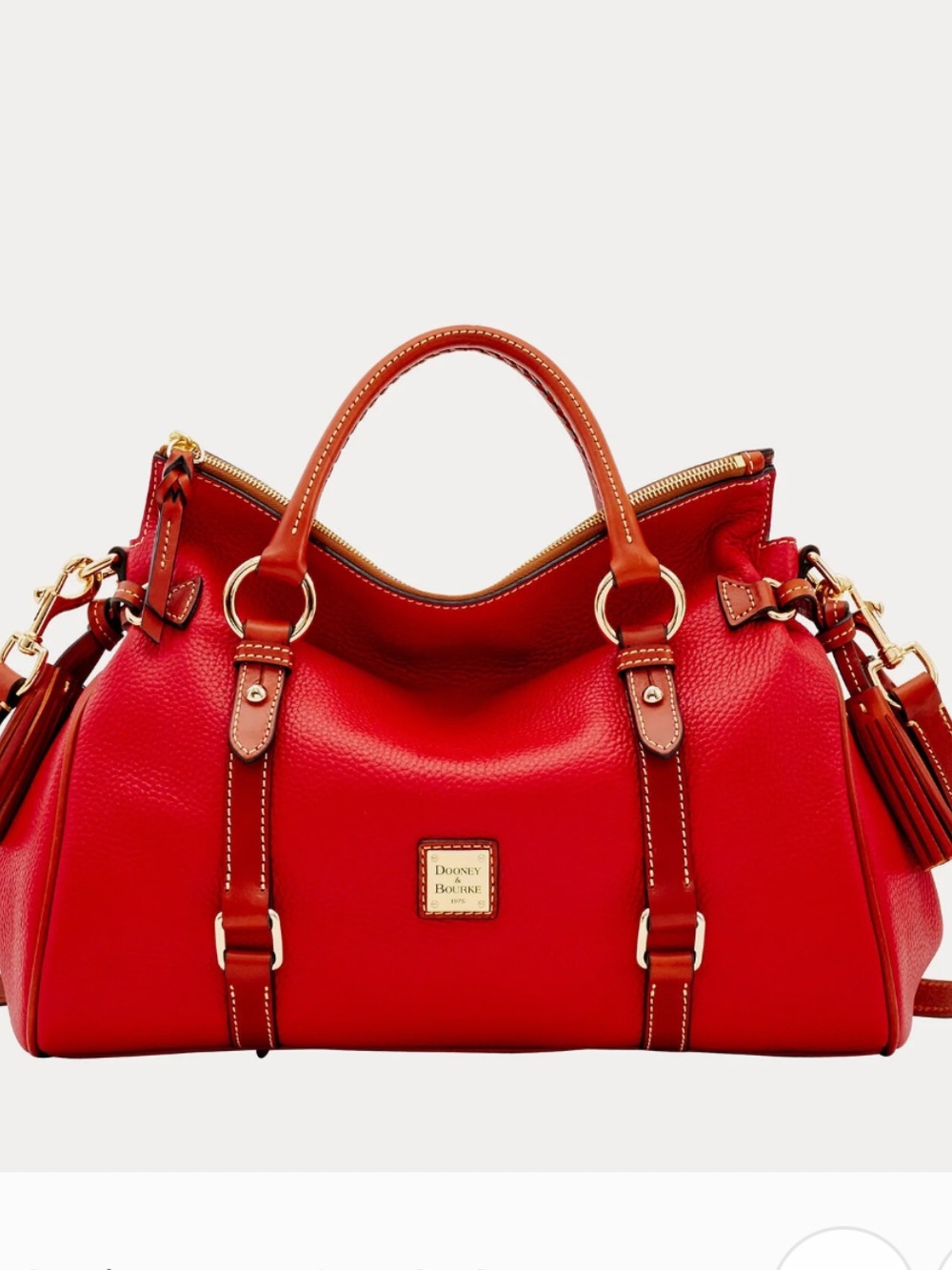 Dooney & Bourke Red Pebble genuine, leather Satchel Medium size👜